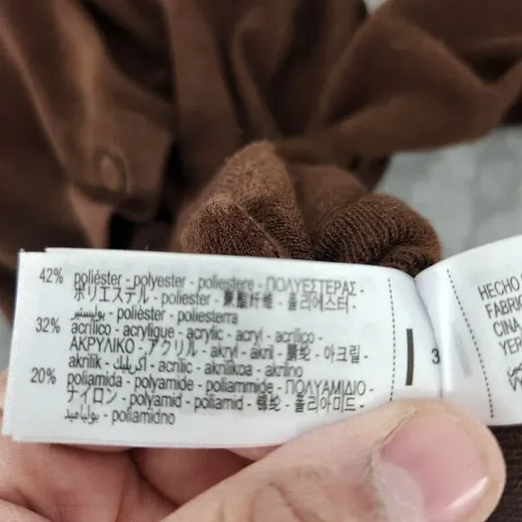 Zara Women's XS Brown Long Sleeve Ribbed Front Cardigan Top NWT - Picture 5 of 7